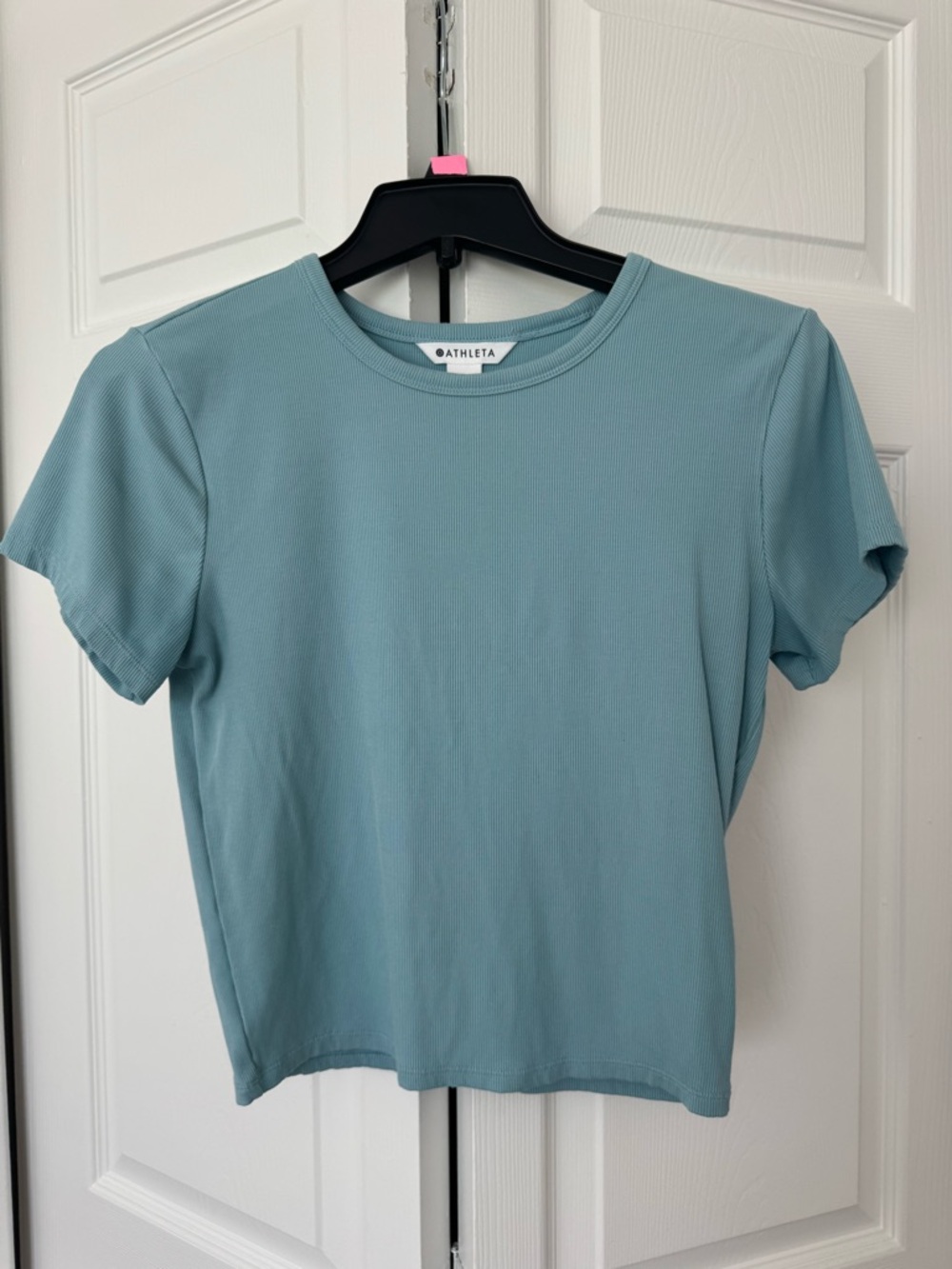 Athleta Short Sleeve Crewneck Tee in Aqua Blue